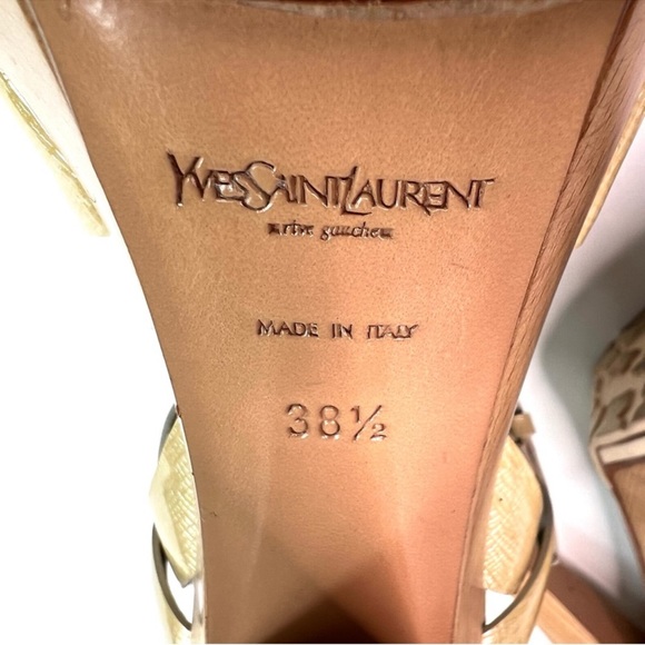 Yves Saint Laurent Tribute Wood Platform
Leather Sandals Size 38.5 - Picture 13 of 13